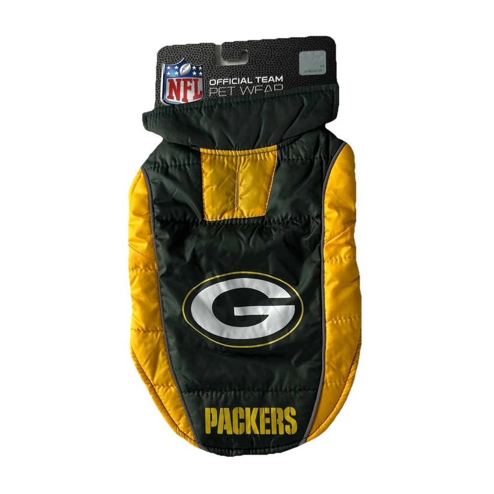 green bay packers Dog Cat Small Puffer Vest‎ Football